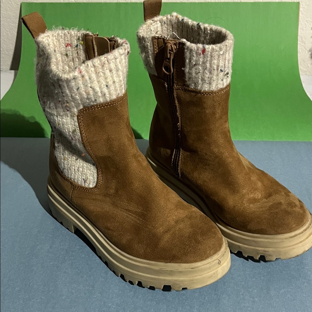 art class Brown and Cream Kids Boots